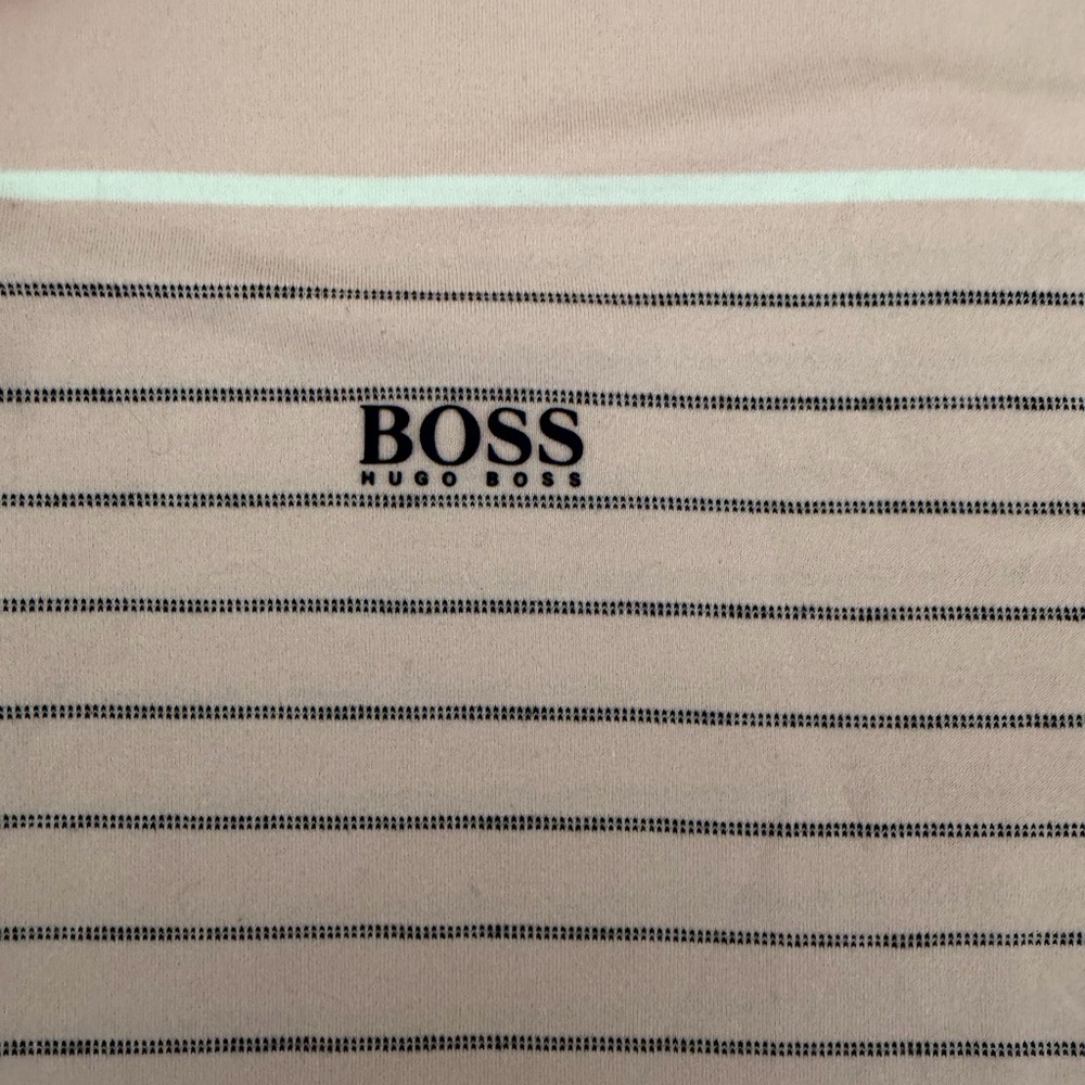 Hugo Boss Beige Shirt with Black Stripes